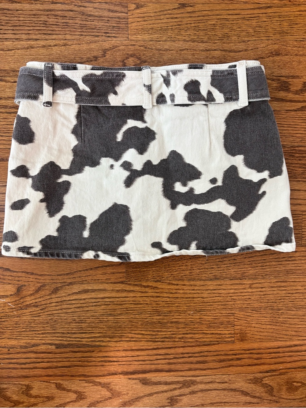Abercrombie Cow Print Mini Skirt with Belt